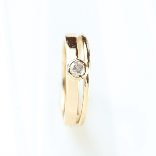 Pierścionek 51 Pierścionek Pierścionek z jednym kamieniem z żółtego złota 18K i diament 0,16 ct 58 Facettes 159/24SL3