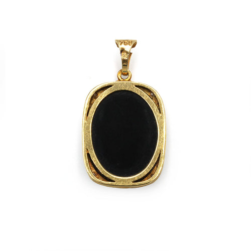 Anhänger Anhänger Kamee Onyx in Gelbgold und Diamanten 58 Facettes 260249R