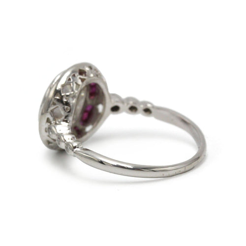 Prsten 52 Art Deco - Prsten od Platinum sa dijamantom i rubinom 58 Facettes 1439