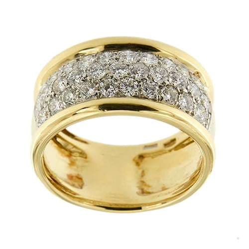 Bague Bague bandeau en or jaune et or blanc 18 ct avec diamants 58 Facettes 37826
