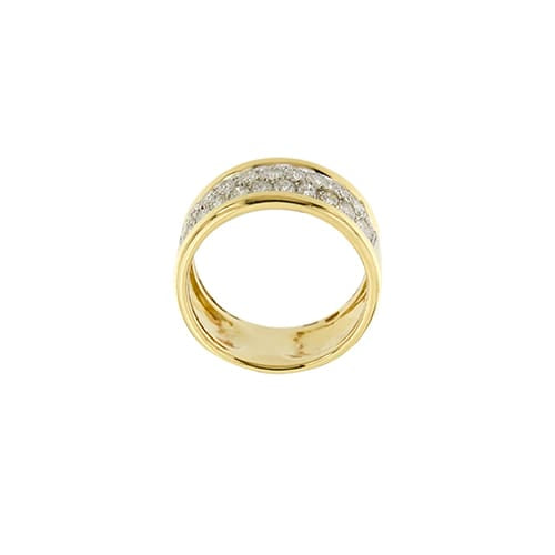 Bague Bague bandeau en or jaune et or blanc 18 ct avec diamants 58 Facettes 37826