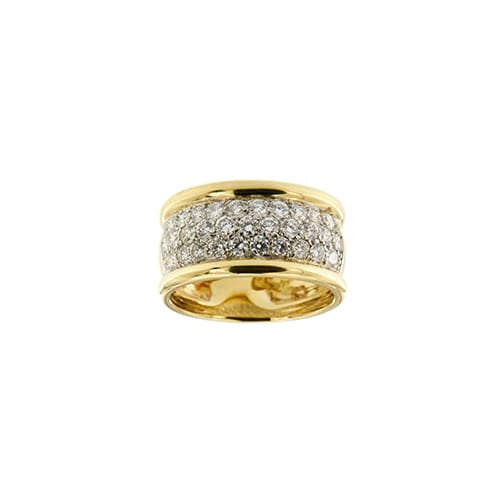 Bague Bague bandeau en or jaune et or blanc 18 ct avec diamants 58 Facettes 37826