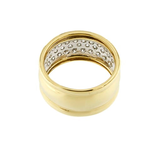 Bague Bague bandeau en or jaune et or blanc 18 ct avec diamants 58 Facettes 37826