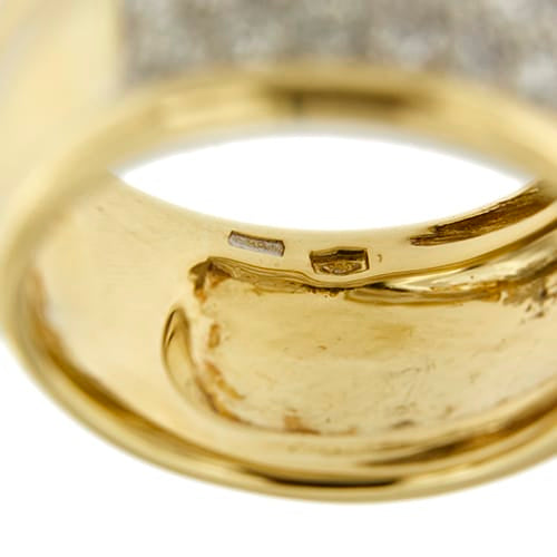 Bague Bague bandeau en or jaune et or blanc 18 ct avec diamants 58 Facettes 37826