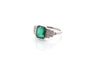 Bague 55 Bague vintage en platine avec émeraude 2,65 ct et diamants 58 Facettes 26487-26573