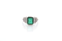 Bague 55 Bague vintage en platine avec émeraude 2,65 ct et diamants 58 Facettes 26487-26573