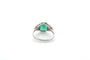 Bague 55 Bague vintage en platine avec émeraude 2,65 ct et diamants 58 Facettes 26487-26573