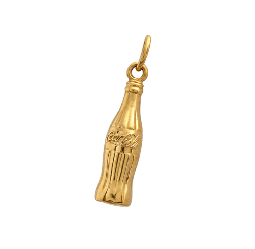 Pendentif Coca-Cola - Pendentif bouteille en or jaune 18 carats 58 Facettes 38082