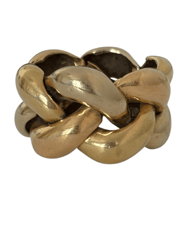 Bague 53 Bague tressée en or jaune, gris et rose 58 Facettes LOT 8041