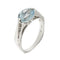 Bague 52 Donna Oro - Bague en or blanc 18 ct avec aigue-marine et diamants 58 Facettes 32455