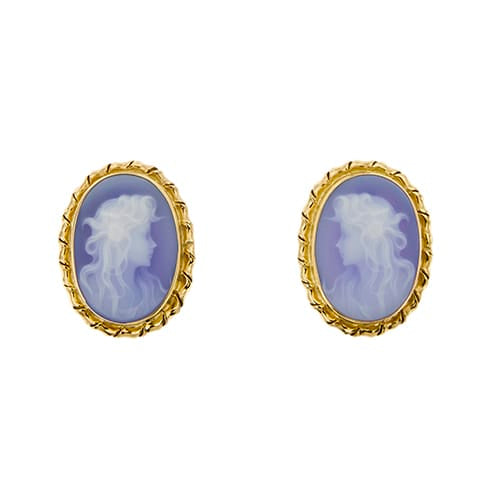 Boucles d'oreilles Boucles d’oreilles puces à camée en or jaune 18 ct 58 Facettes 36448
