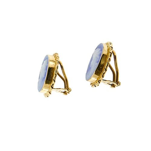 Boucles d'oreilles Boucles d’oreilles puces à camée en or jaune 18 ct 58 Facettes 36448