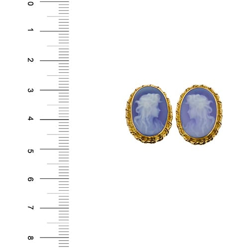 Boucles d'oreilles Boucles d’oreilles puces à camée en or jaune 18 ct 58 Facettes 36448