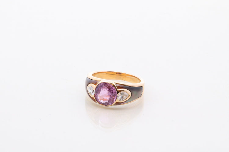 Bague 50 Mauboussin - Bague en or jaune 18k, saphir rose et diamants 58 Facettes 26623a-26643