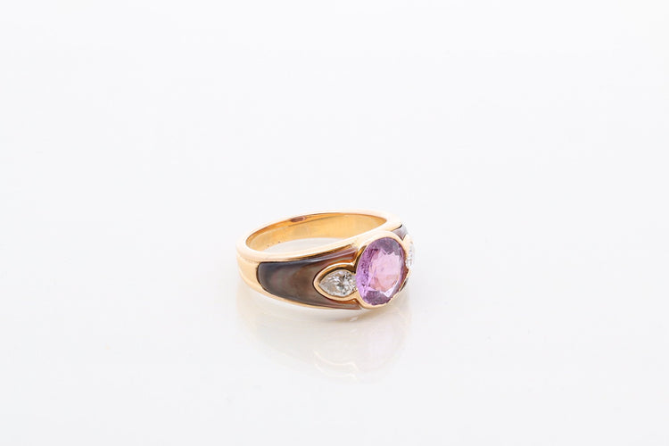 Bague 50 Mauboussin - Bague en or jaune 18k, saphir rose et diamants 58 Facettes 26623a-26643