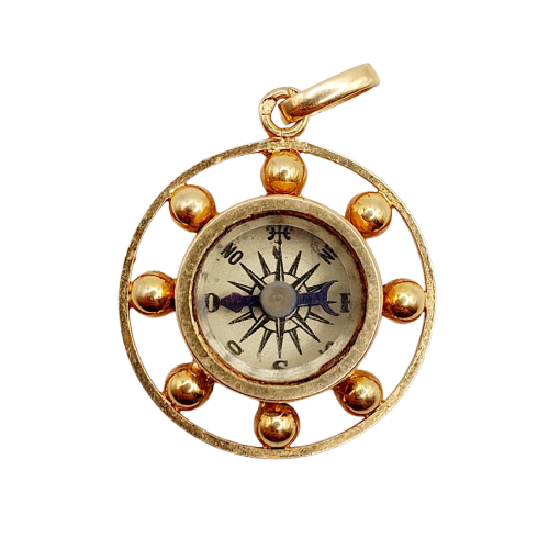 Pendentif Pendentif boussole ancien en or rose 18k, vers 1920 58 Facettes A07824