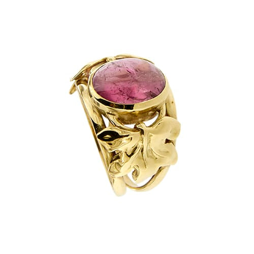 Bague 54 Bague en or jaune 18k avec tourmaline rose 58 Facettes 36818