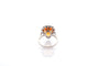 Bague 52 Bague en or blanc 18 carats avec citrine et diamants 58 Facettes 26785