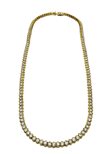 Collier Collier rivière nid d’abeilles en or jaune 18K et diamants 58 Facettes BOR/260311