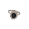 Bague 57 Bague entourage en or blanc 18 carats, saphir et diamants 58 Facettes 2690373