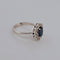 Bague 57 Bague entourage en or blanc 18 carats, saphir et diamants 58 Facettes 2690373