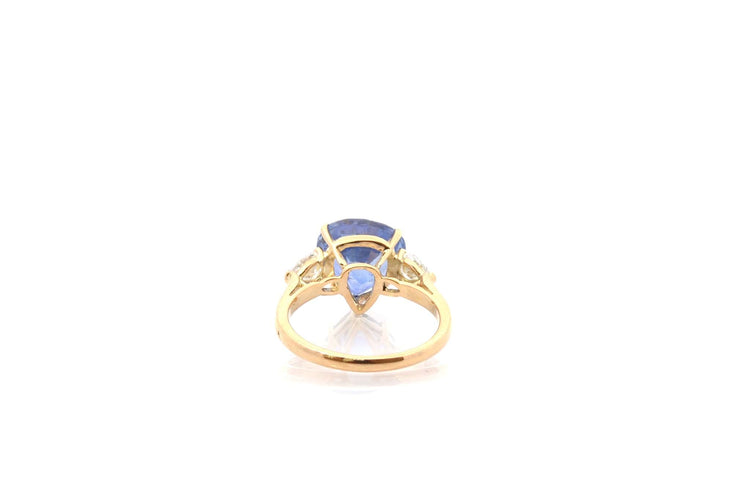 Bague 51 Bague saphir de Ceylan et diamants en or jaune 18k 58 Facettes 26791-26644