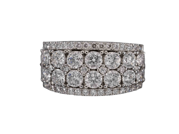 Bague 53 Bague en or blanc 18k pavée de diamants 58 Facettes 1014
