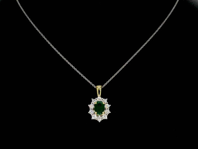 Pendentif Pendentif en or 14 ct, émeraude et diamants naturels 58 Facettes 2369