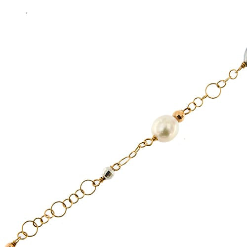 Bracelet Gabriella Rivalta - Bracelet fleur émaillée en or jaune 18 ct et perles 58 Facettes 36328