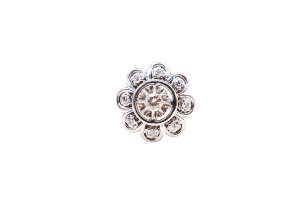 White gold and diamond snowflake ring 