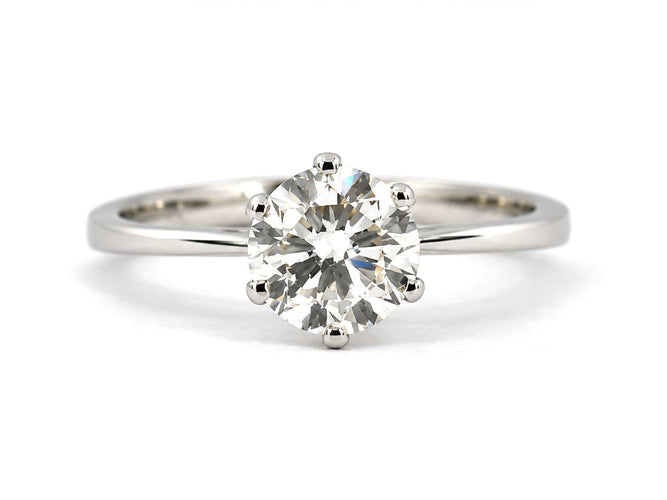 Bague 52 Solitaire en or blanc 18 carats et diamant 58 Facettes 91060