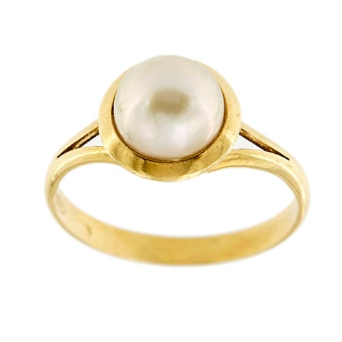 Bague Bague - Perle en or jaune 18 ct 58 Facettes 34876