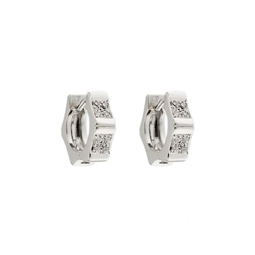 Boucles d'oreilles Salvini - Boucles d'oreilles créoles en or blanc 18 ct et diamants 58 Facettes 36633