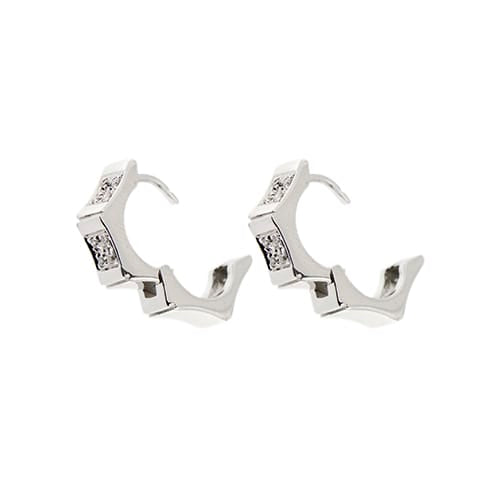 Boucles d'oreilles Salvini - Boucles d'oreilles créoles en or blanc 18 ct et diamants 58 Facettes 36633