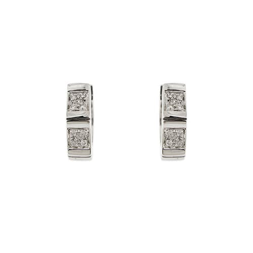 Boucles d'oreilles Salvini - Boucles d'oreilles créoles en or blanc 18 ct et diamants 58 Facettes 36633