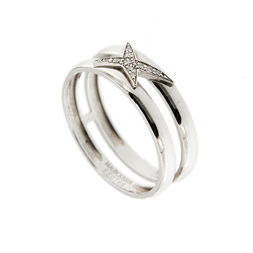 Bague Mauboussin Étoilement Divine - Bague étoile en or blanc 18 ct et diamants 58 Facettes 38565