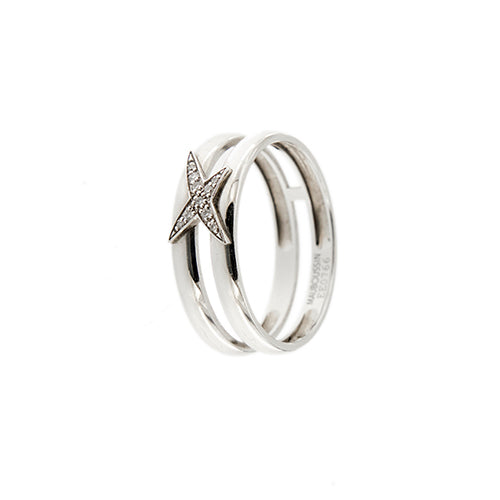 Bague Mauboussin Étoilement Divine - Bague étoile en or blanc 18 ct et diamants 58 Facettes 38565