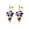Boucles d'oreilles Boucles d’oreilles pendantes en or jaune 18 ct avec lapis-lazuli et perles 58 Facettes 38682