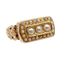 Bague 51 Bague marquise victorienne en or rose 18k et perles 58 Facettes A07870