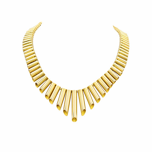 Collier Collier vintage en or rose à maillons tubulaires en chute 58 Facettes 35929