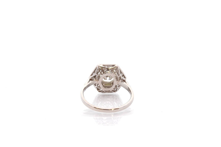 Bague 55 Bague en platine sertie de diamants 58 Facettes 26864-26982