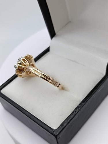 Bague 52 Bague rétro fleur en or 18k deux tons et diamants 58 Facettes BORDEA/5/90/00/B