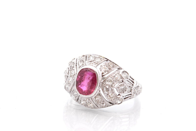 Bague 55 Bague vintage rubis et diamants 58 Facettes 27048