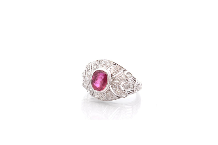 Bague 55 Bague vintage rubis et diamants 58 Facettes 27048