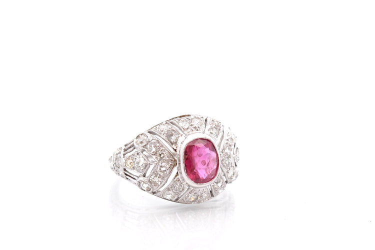 Bague 55 Bague vintage rubis et diamants 58 Facettes 27048