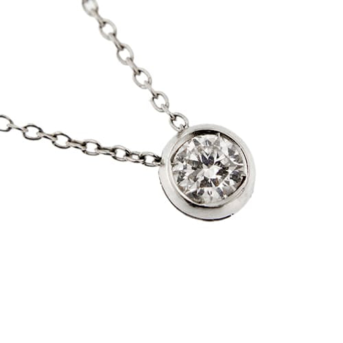 Collier Collier - Chaîne rolò en or blanc 18 ct avec diamant 0,21 ct 58 Facettes 174