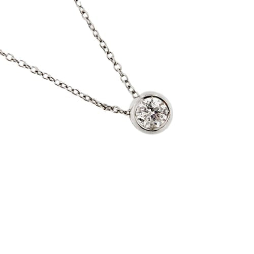 Collier Collier - Chaîne rolò en or blanc 18 ct avec diamant 0,21 ct 58 Facettes 174