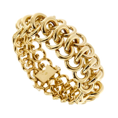 Bracelet Bracelet tank à maille entrelacée en or rose 18 ct 58 Facettes 36862