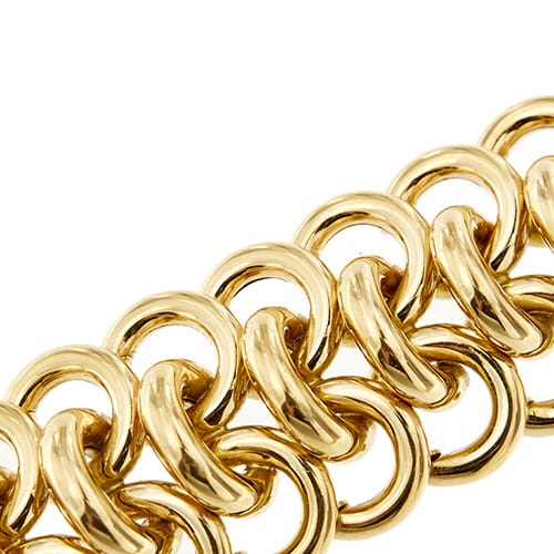 Bracelet Bracelet tank à maille entrelacée en or rose 18 ct 58 Facettes 36862