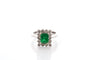 Bague 55 Bague vintage en platine, émeraude et diamants 58 Facettes 27162